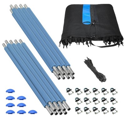 Upper Bounce Trampoline Safety Enclosure Set including Net, Poles, Pole caps, Foam Sleeves - Fits Round Frame, Installs Outside the Frame