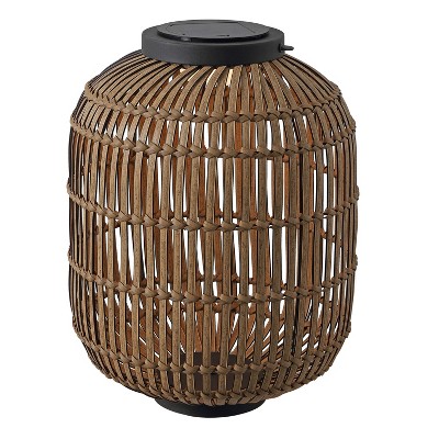 JONATHAN Y Nara Modern Global Faux Rattan Integrated Indoor/Outdoor LED Solar Powered Lantern