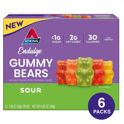 Atkins Endulge Sour Gummy Bears - 6.35oz/6pk