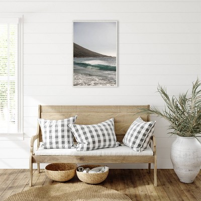 Amanti Art 23"x33" Sandy Bay Beach by Shot by Clint Framed Canvas Wall Art Print