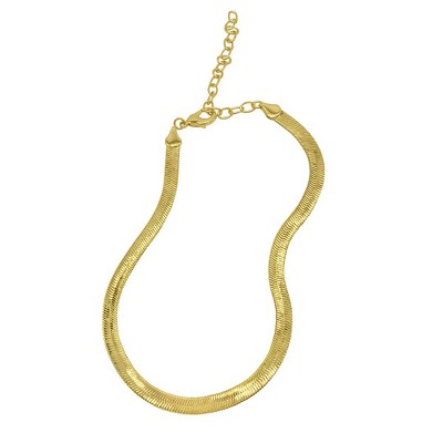 Adornia Herringbone Snake Chain Necklace