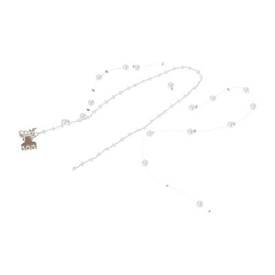 Unique Bargains Women's Butterfly Faux Pearl Braided Hair Chain 1 Pc