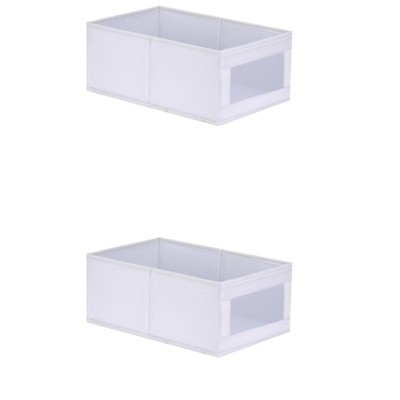 REGALWOVEN Foldable Decorative Storage Bin with Handles for Clothing Organizer 2 Pcs