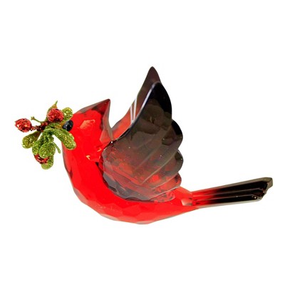 Ganz 3.0 Inch Cardinal In Flight Ornament Christmas Tree Ornament , Mistletoe Red Bird (1PC)