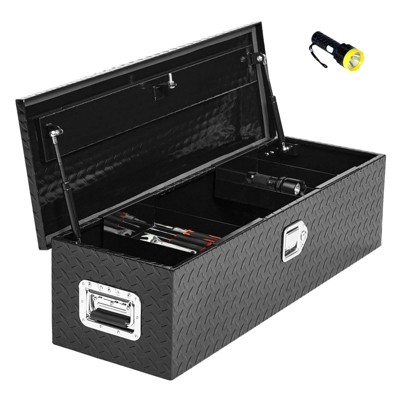 Heavy Duty 13x13x30 Inch Aluminum Diamond Plate Tool Box with Sliding Shelf, Waterproof