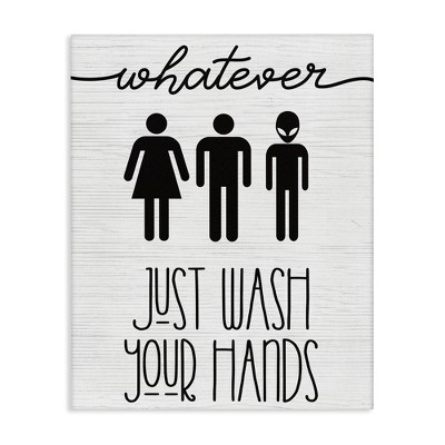 Stupell Industries Whatever Just Wash Your Hands Outer Space Alien, 16" x 20"
