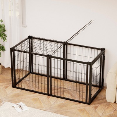 YOOCOZZ 63" Dog Crate for Small Medium Dogs, Puppy Dog Playpen with Top, Pet Cage, Indoor-Black