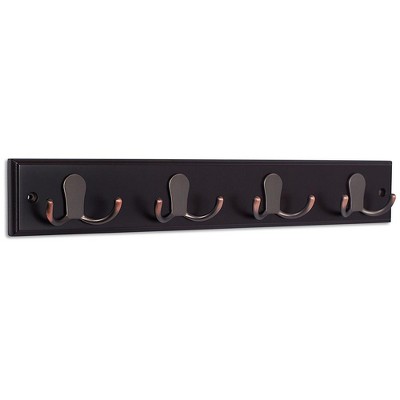 BirdRock Home Dual Hook Coat and Hat Rack - 4 Dual Hooks