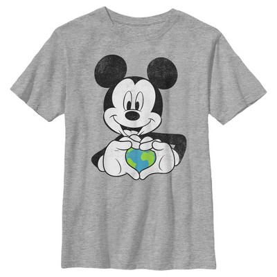 Boy's Disney Mickey Mouse Earth Heart T-Shirt