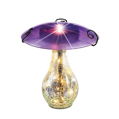 Collections Etc Glass Mushroom Solar Stake