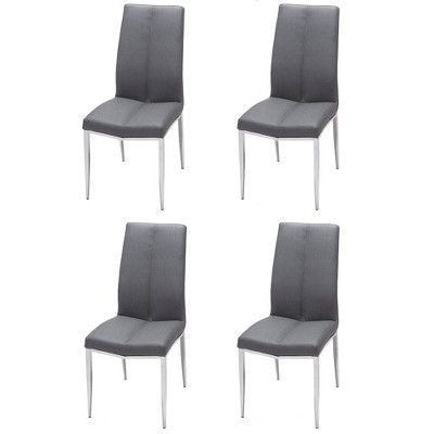 Chintaly Imports,Modern Curved-Back Upholstered Side Chair - Set of 4