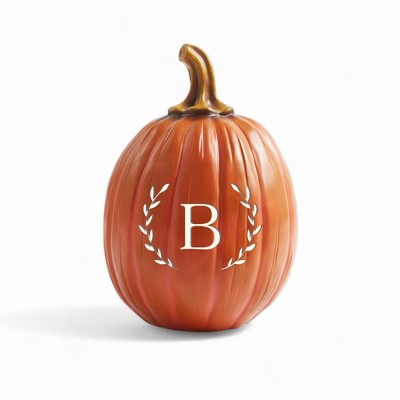Personalization Mall Laurel Initial Monogram Pumpkins- Large Orange