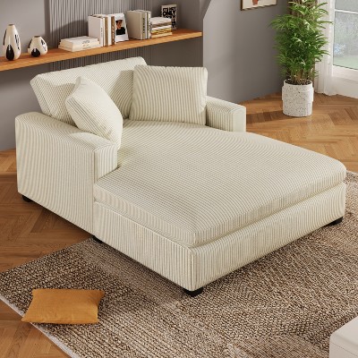 54''W Oversized Chaise, Lounge Chair, Sofa Chaise with Pillows - ModernLuxe