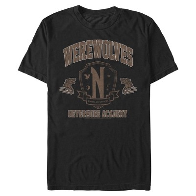 Mens Wednesday Gorgons Academy Crest T Shirt