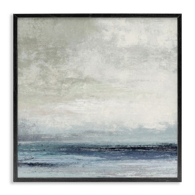 Stupell Industries Rainy Sea Shoreline Abstract Black Framed Giclee Art