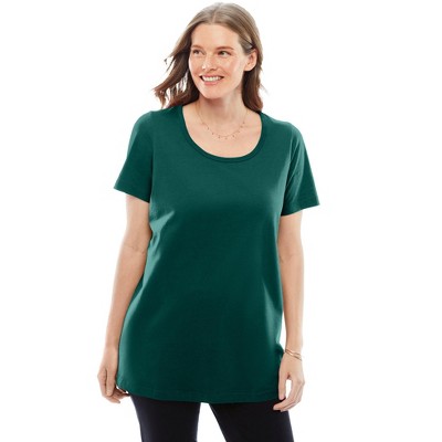 Woman Within Perfect Short-Sleeve Scoopneck Tee