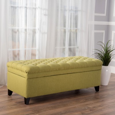NicBex 50 Inch Fabric Storage Ottoman Bench Modern End of Bed Bench with Tufted Cushion for Living Room, Bedroom, Entryway