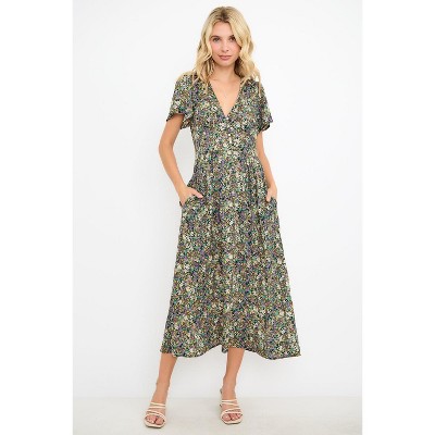 WEST K Women's Ingrid Flutter Sleeve Gauze Midi Dress