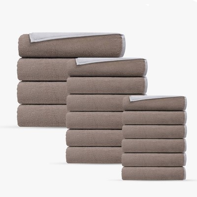 Depera Home 16pc Double Face Turkish Bath Towel Set
