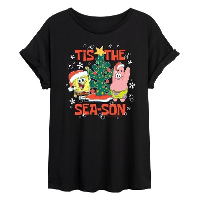 Women's - SpongeBob SquarePants - Tis The Season Oversized Graphic T-Shirt