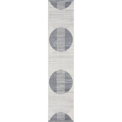 Nourison Astra Machine Washable Mid-Century Modern Semi Circles Indoor Flatweave Rug