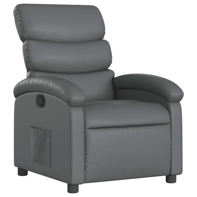 vidaXL Manual Recliner Chair, Adjustable Backrest/Footrest - Gray