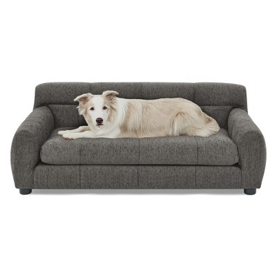 SEVOBAL Pet Beds Dark Gray Soft Comfortable Dog Sofa with Backrest Armrests Standard Size for Living Room Bedroom, Gray, 38.5"*22.5"*13.5"
