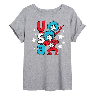 Women's - Dr. Seuss - USA Things Oversized Graphic T-Shirt