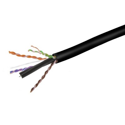 Monoprice Cat6 Plenum Bulk Cable - 500 Feet - Black | UL, Solid, 550MHz, UTP, CMP, Bare Copper, 10G, 23AWG (TAA) For Networking, LAN, Modems, Routers