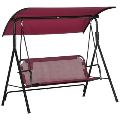 PAGED Porch Swing Outdoor Swing with Adjustable Tilt Canopy, A-Frame Steel, Breathable Mesh for Porch, Garden, Backyard
