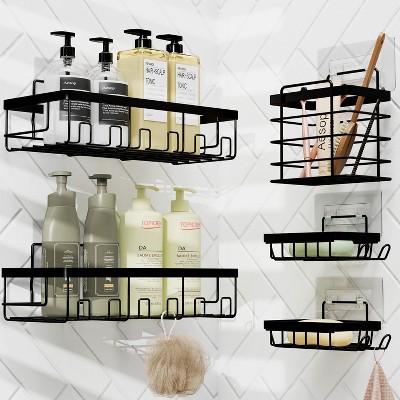 Hearth & Harbor Shower Caddy Adhesive Shower Organizer, Large Capacity Stainless Steel Shower Caddies