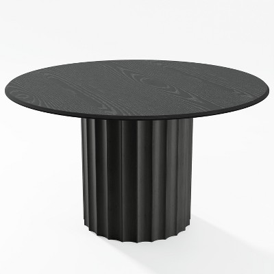 Dovelina Round Dining Table Mid-Century Dining Room Table with Designer Table Base