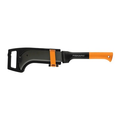 Brush Axe with Safety Sheath - Fixed Handle - Black/Orange