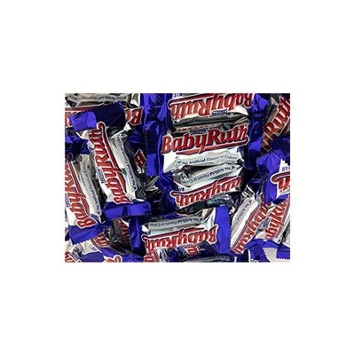 Baby Ruth 1/2/3/4 LB Original Fun Size Roasted Peanuts, Caramel, & Nougat Chocolate Bars Bulk Packaging - Great for Schools, Offices, Home & More!