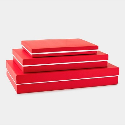 Red with White Shirt Boxes, Set of 3 - Sugar Paper™ + Target