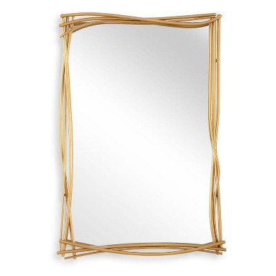 Uttermost Curved Branches Gold Mirror – 39" Height, Hand-Forged Iron Frame with Organic Layered Design
