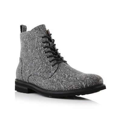 Polar Fox Mens Duke MPX806065 High Top Lace-up Dress Boots with Zipper Closure