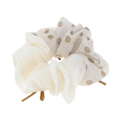 Unique Bargains Color-Blocked Polka Dots Scrunchie 1 Pc