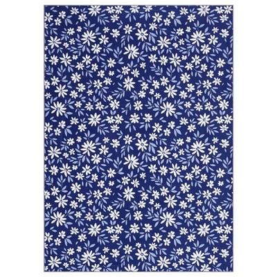 Washable Modern Floral Print Area Rugs for Bedroom Living Room, Soft Non Slip Low Pile Carpet for Home Office