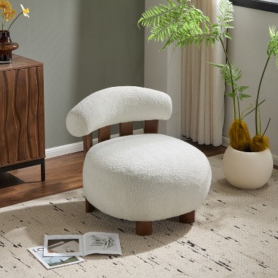 Christopher Knight Home Gareth Modern Wood Bouble Upholstered Accent Slipper Chair