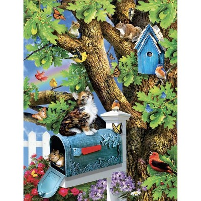 Sunsout Kitty and Birdhouse 1000 pc Jigsaw Puzzle 35240