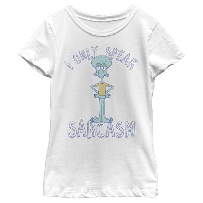 Girl's SpongeBob SquarePants I Only Speak Sarcasm Squidward T-Shirt