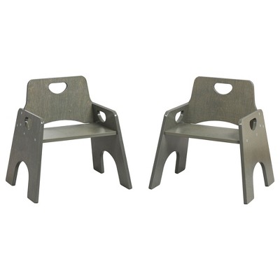 ECR4Kids Stackable Wooden Toddler Chair, 10in, 2-Pack