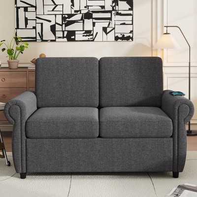 Loveseat Couch, Pull Out Sleeper Sofa Bed with Twin Size Memory Mattress with/without USB Ports for Living Room Spaces -ModernLuxe