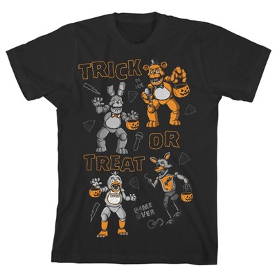 Five Nights at Freddy's Trick or Treat Boy's Black T-shirt