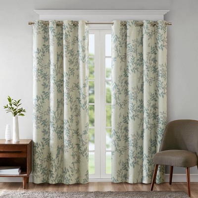MAYEERTY Curtain Panel Printed Botanical Blackout
