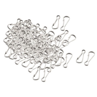 Unique Bargains Stainless Steel Lanyard Snap Clips Hooks Silver Tone 23 x 8mm 100pcs