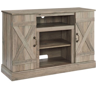 NicBex TV Stand for TVs up to 50 Inches,Modern TV Media Console Table with Open and Closed Storage Space,Gray Wash
