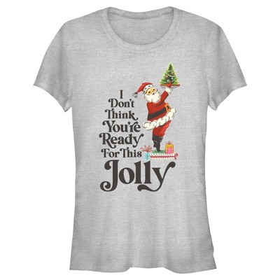 Juniors Womens Lost Gods Santa You're Ready for This Jolly T-Shirt