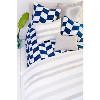 carol & frank Herringbone Patch Indigo Quilt